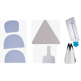 Kit Alisador Pasta Americana + 6 Espátulas.+ Bico 1 M Grande