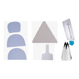 Kit Alisador Pasta Americana + 6 Espátulas.+ Bico 1 M Grande