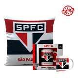 Kit Almofada + Caneca Porcelana São Paulo Tricolor Futebol