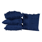 Kit Almofada Cheia 45 X 45 Decorativa 300 Fios Poppy 4 Peças