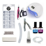 Kit Alongamento Unha Acrigel Fibra Cabine Lixa Tips Manicure