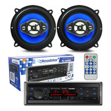 Kit Alto Falante 5 Pol + Toca Rádio Carro Mp3 Player Usb Fm