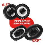 Kit Alto Falantes Porta Dianteiro 6'' + Traseiro 6x9'' Boss Cor Preto