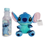 Kit Amo Stitch Pelúcia + Garrafa Embalados Para Presente