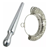 Kit Aneleira Metal + Medidor De Anel De Alumínio