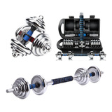 Kit Anilhas Halteres Barra Completo Na Maleta Dumbbell 20kg