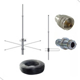 Kit Antena Base Vhf Aviação Steelbras Cabo 15m E Conectores