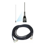 Kit Antena Veicular Vhf 1/4 De Onda Cabo Com 5 Metros E Conector Uhf Macho Base E Vareta Ap0186
