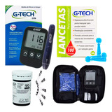 Kit Aparelho Medir Glicose Diabete + 50 Tiras G-tech Lite