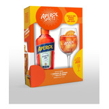 Kit Aperitivo Com Taça De Vidro 750ml Aperol Spritz