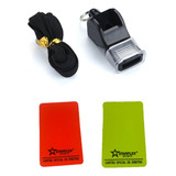 Kit Apito Fox40 C/ Cordao E Cartao Arbitragem