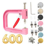 Kit Aplicador Pérolas Rosa 600 Perolas 600 Rebites P Perola