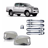 Kit Aplique Capa Retrovisor Maçaneta Cromada Hilux 2010
