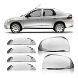 Kit Aplique Cromado Capa Retrovisor Maçaneta Prisma 2012