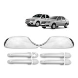 Kit Aplique Cromado Maçaneta Retrovisor Siena G4 G3 2009