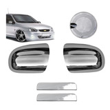 Kit Aplique Cromado Retrovisor Maçaneta Tampa Corsa 1997 2p