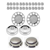 Kit Aplique Cromado Sobre Tampa Cubo Volvo Fh Nh Fm 6x2