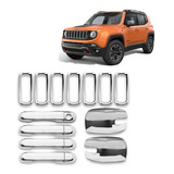 Kit Aplique Maçaneta Retrovisor Grade Renegade 15 16 17 18