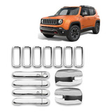 Kit Aplique Maçaneta Retrovisor Grade Renegade 15 16 17 18