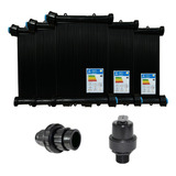Kit Aquecedor Solar Piscina 11 Placas 3mt Rosca + Válvulas
