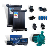 Kit Aquecedor Solar Piscina 36 Metros Placas Bomba Completo