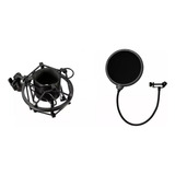 Kit Aranha Shock Mount Para Microfone + Tela Pop Filter