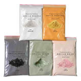 Kit Argila Skincare 5x100g Verde Branca Rosa Dourada Preta