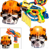 Kit Arma Lança Dardos Máscara Robô Transformes Alvo