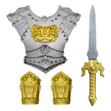 Kit Armadura Guerreiro Medieval Infantil C/ Espada Brinquedo