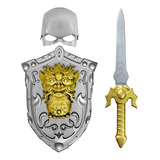 Kit Armadura Medieval Infantil Espada + Escudo + Mascara