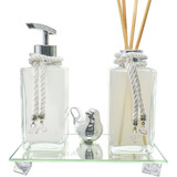 Kit Aromatizador De Ambiente Difusor Saboneteira E Essencia
