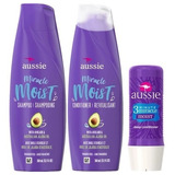 Kit Aussie Miracle Moist Shampoo + Condicionador + 3 Minute