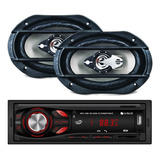 Kit Auto Falante 6x9 200w + Toca Rádio Carro Mp3 Player Usb