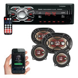 Kit Auto Falante Bravox 5 6x9 + Som Automotivo Bluetooth Mp3