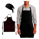 Kit Avental Com Bandana Chef Cozinha Pizzaria Várias Cores