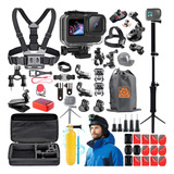 Kit Aventura P Gopro Hero 6 7 Complet Mosquetão Bastão 3 Way