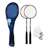 Kit Badminton 2 Raquetes 2 Petecas C/ Bolsa Kit Completo Top