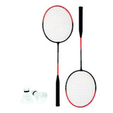 Kit Badminton 2 Raquetes 2 Petecas E Bolsa Redstar