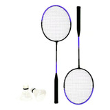 Kit Badminton 2 Raquetes 2 Petecas E Bolsa Redstar