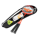 Kit Badminton 2 Raquetes 3 Petecas Vollo
