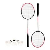 Kit Badminton 2 Raquetes E 3 Petecas Art Sport