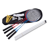 Kit Badminton 4 Raquetes 2 Petecas