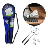 Kit Badminton Com 2 Raquetes + 3 Petecas - Cor Sortida