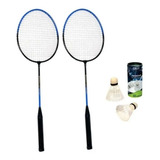 Kit Badminton Completo 2 Raquetes + 3 Petecas + Bolsa + Nf