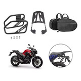Kit Bagageiro C/ Suporte Alforge E Bolsa Lateral 36 Litros