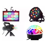 Kit Balada Iluminação Festa Canhão Laser Strobo Rgb C Frete