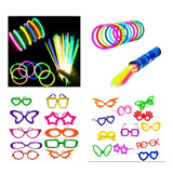 Kit Balada Neon Festa Infantil 50 Pulseiras + 30 Óculos 