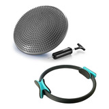 Kit Balance Disco De Equilíbrio C/ Bomba + Anel De Pilates