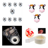 Kit Balão Bexiga Vaca Fazendinha 50 Und + Fita + Vaca + Cola