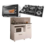 Kit Balcão Com Forno 48 Litros E Fogão Tripla Chama 5 Bocas